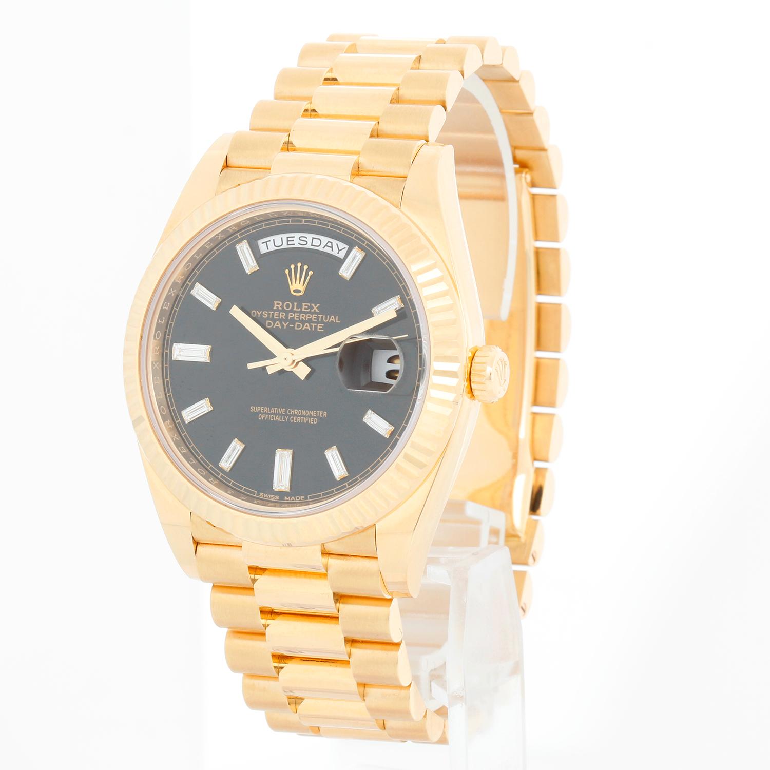 Rolex Day-Date 40 President 18k Yellow Gold Men's 40mm Watch 228238 In Excellent Condition For Sale In Dallas, TX