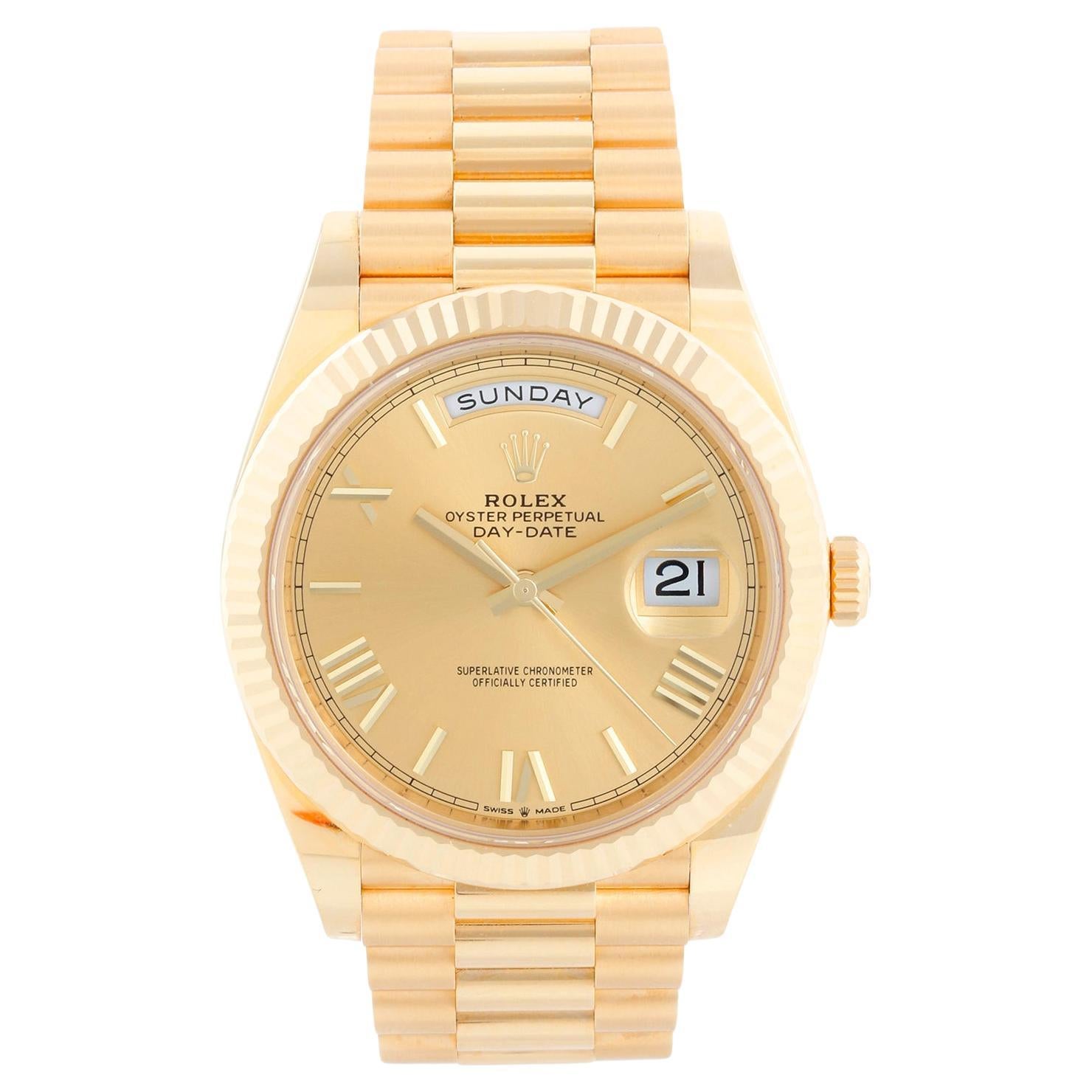 Rolex Day-Date 40 President 18k Yellow Gold Men's 40mm Watch 228238 For Sale