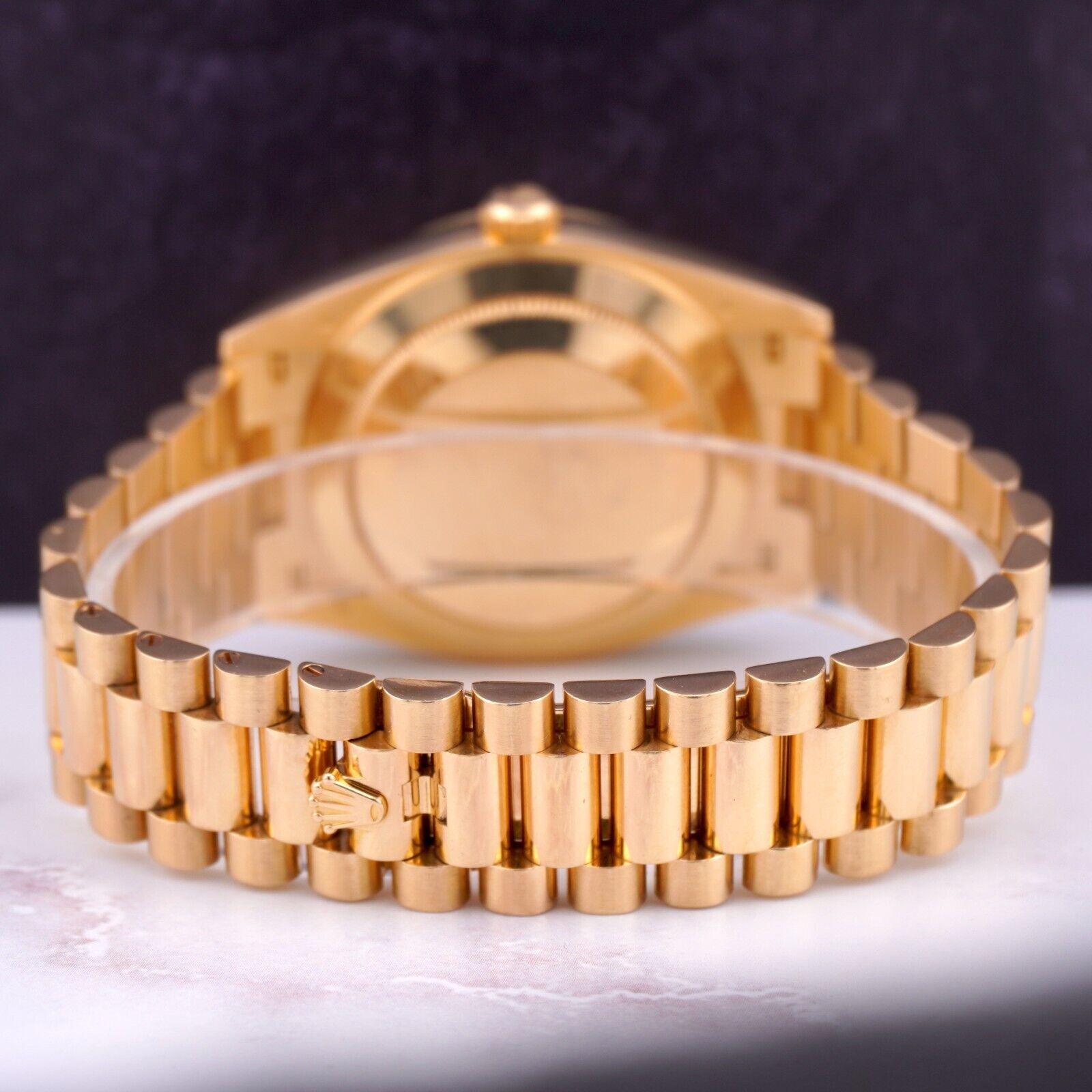 Modern Rolex Day-Date 40 President 18k Yellow Gold Men's Watch Black Motif DIAL 228238 For Sale
