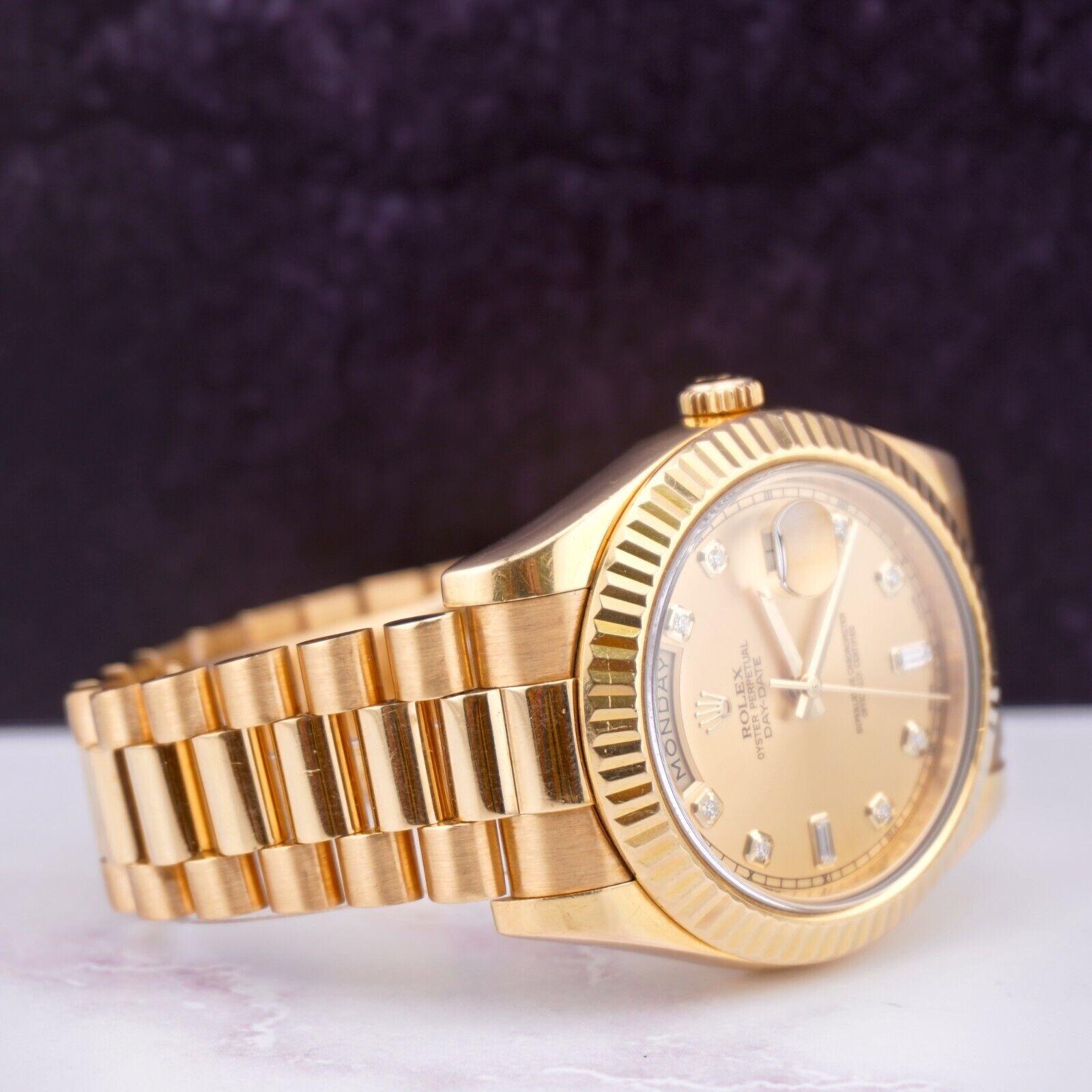 Modern Rolex Day-Date 40 President 18k Yellow Gold Men's Watch Gold Diamond DIAL 218238