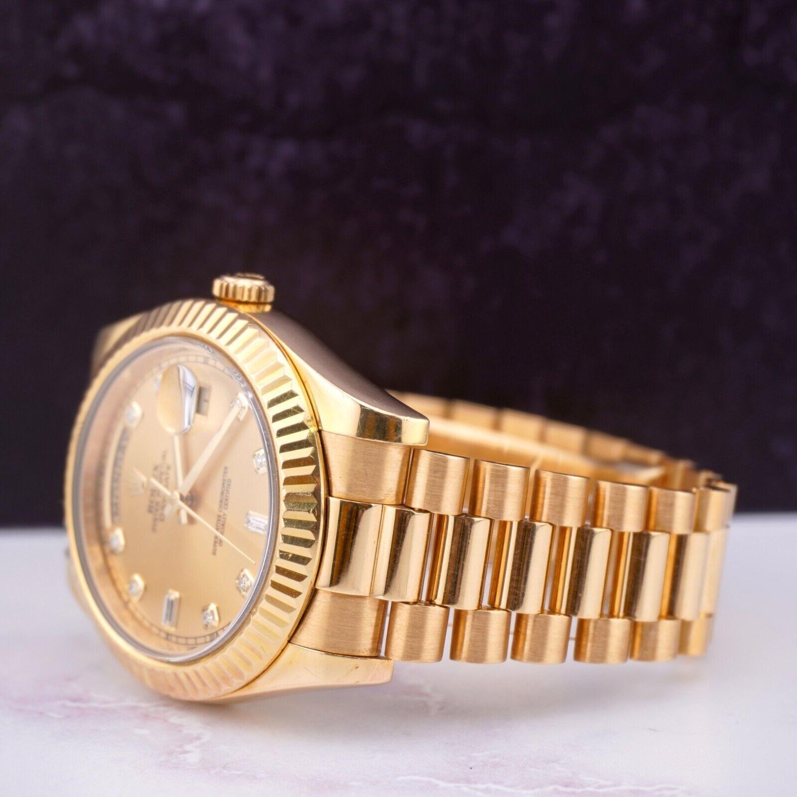 Rolex Day-Date 40 President 18k Yellow Gold Men's Watch Gold Diamond DIAL 218238 In Excellent Condition In Pleasanton, CA