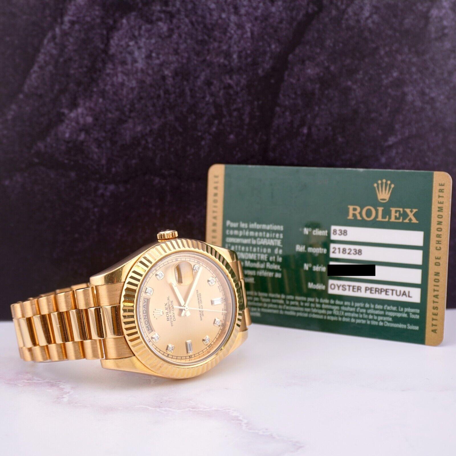 Rolex Day-Date 40 President 18k Yellow Gold Men's Watch Gold Diamond DIAL 218238 1