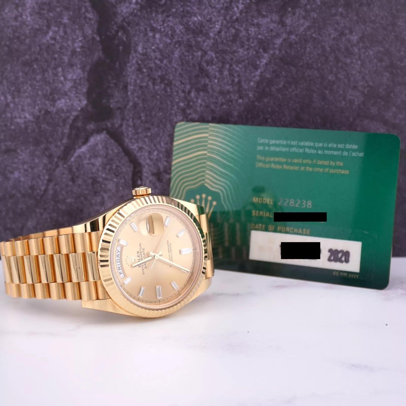 Rolex Day-Date 40 President 18k Yellow Gold Men's Watch Gold Diamond DIAL 228238 For Sale 4