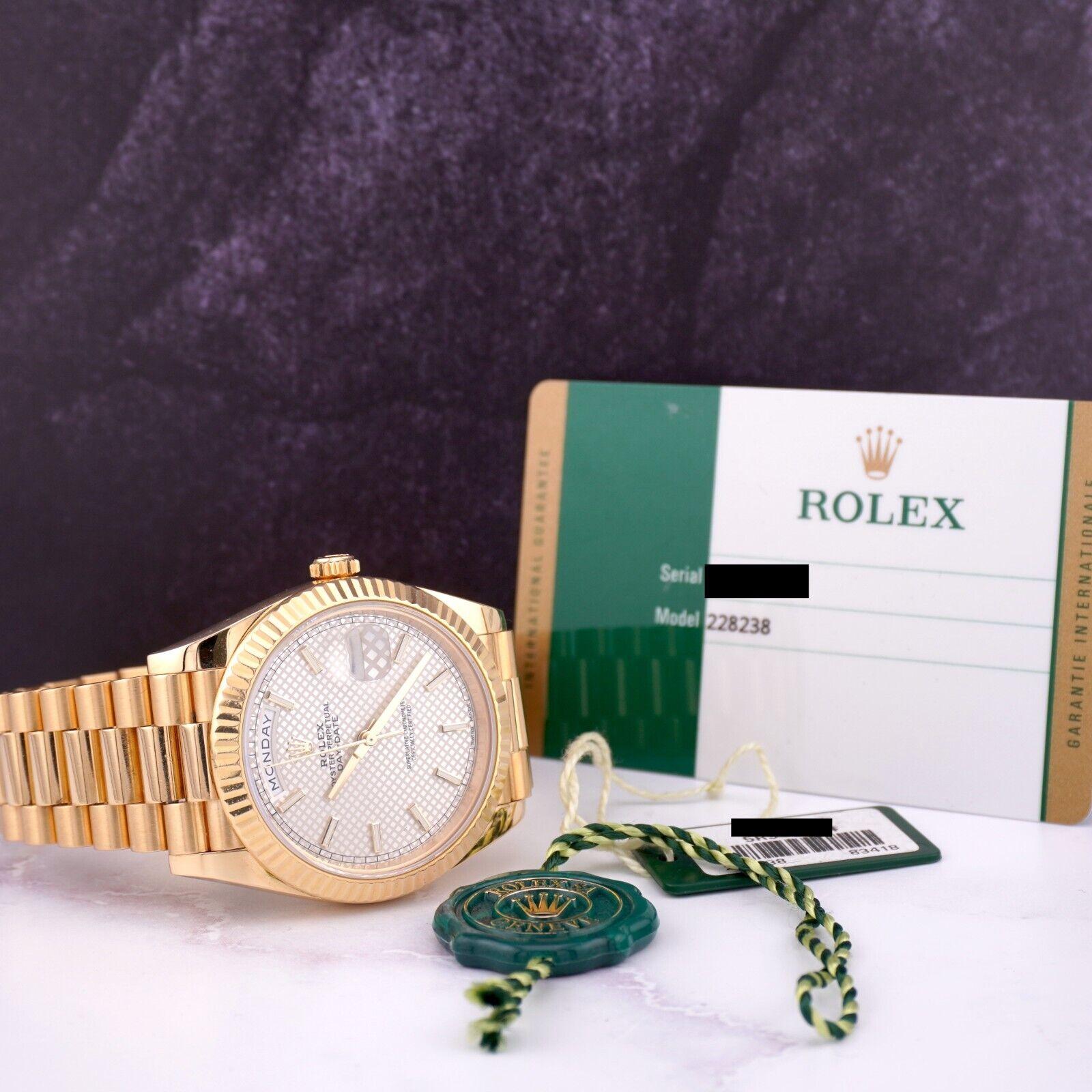 Rolex Day-Date 40 President 18k Yellow Gold Men's Watch Silver Motif DIAL 228238 For Sale 1
