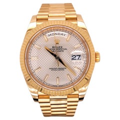 Rolex Day-Date 40 President 18k Yellow Gold Men's Watch Silver Motif DIAL 228238