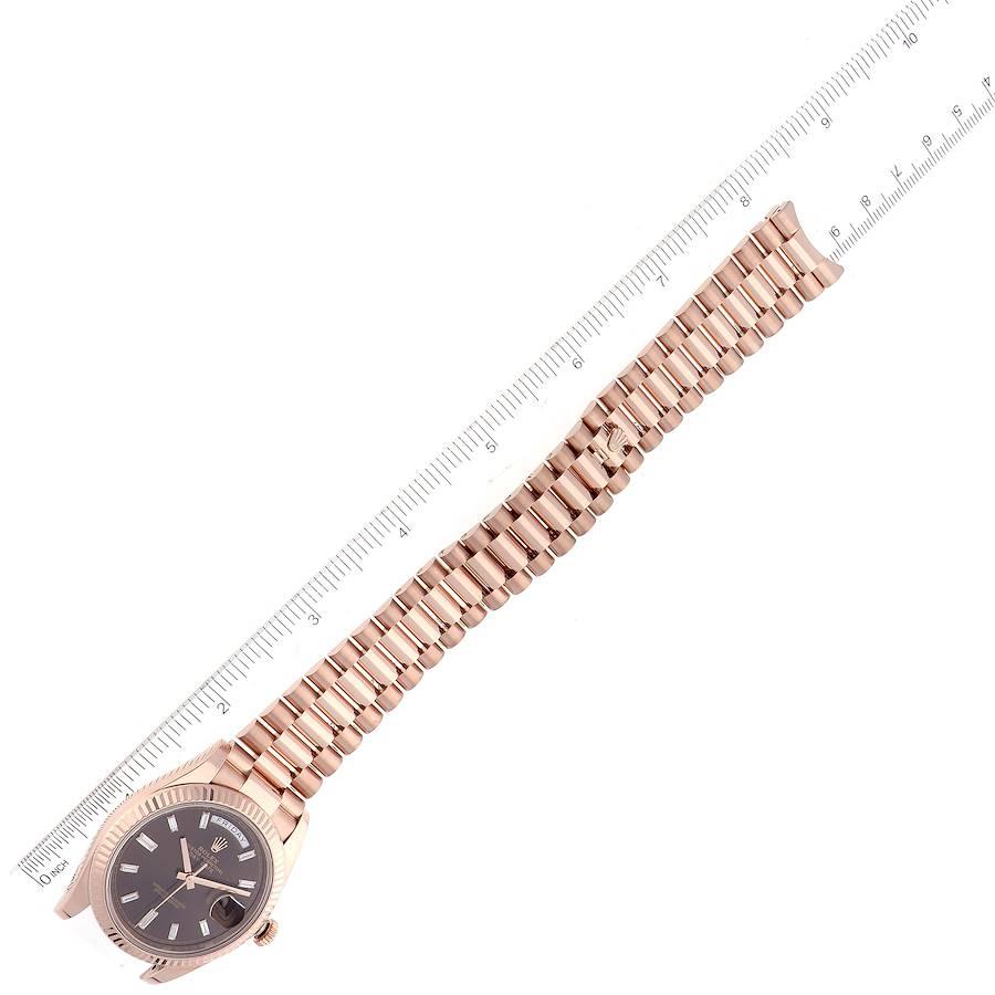 Rolex Day-Date 40 President Rose Gold Chocolate Dial Watch 228235 Box Card 3