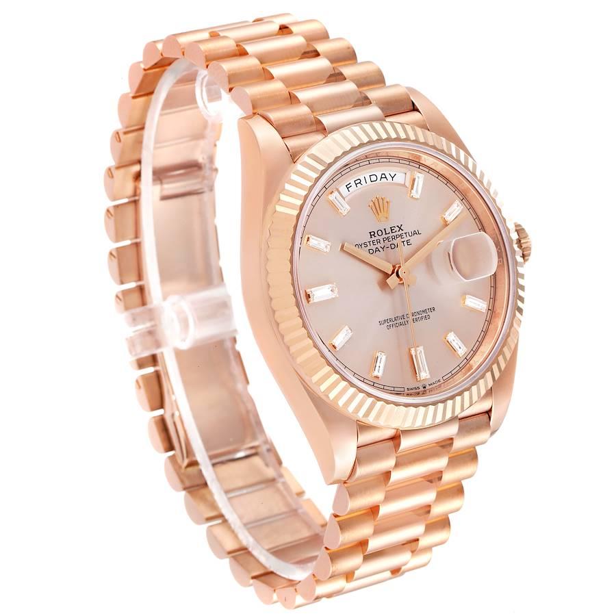 rolex day date rose gold sundust