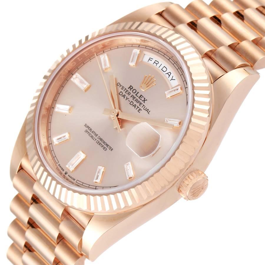 rolex day date 40 rose gold sundust dial