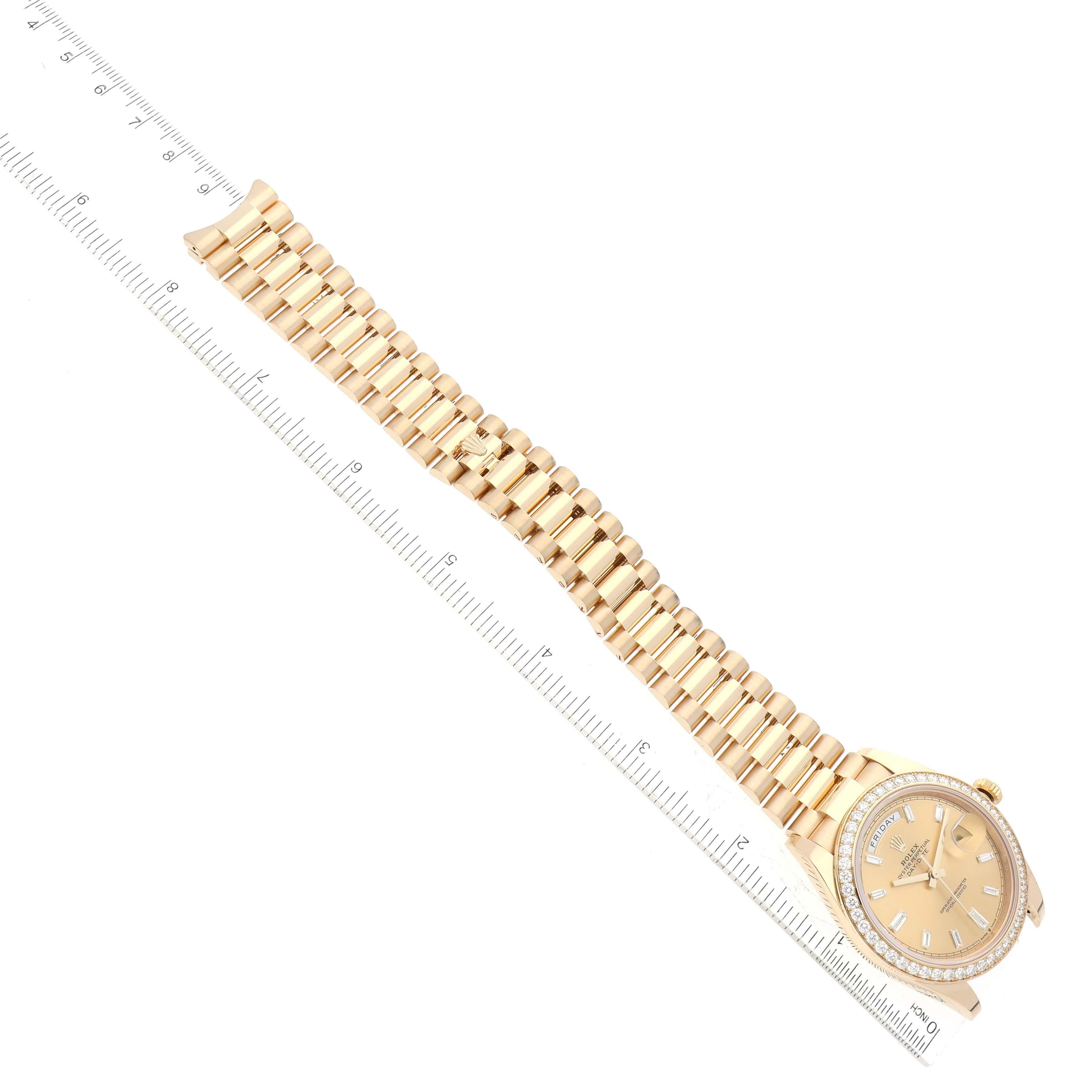 Rolex Montre President Day-Date 40 pour hommes 228348 avec lunette en or jaune et diamants en vente 6