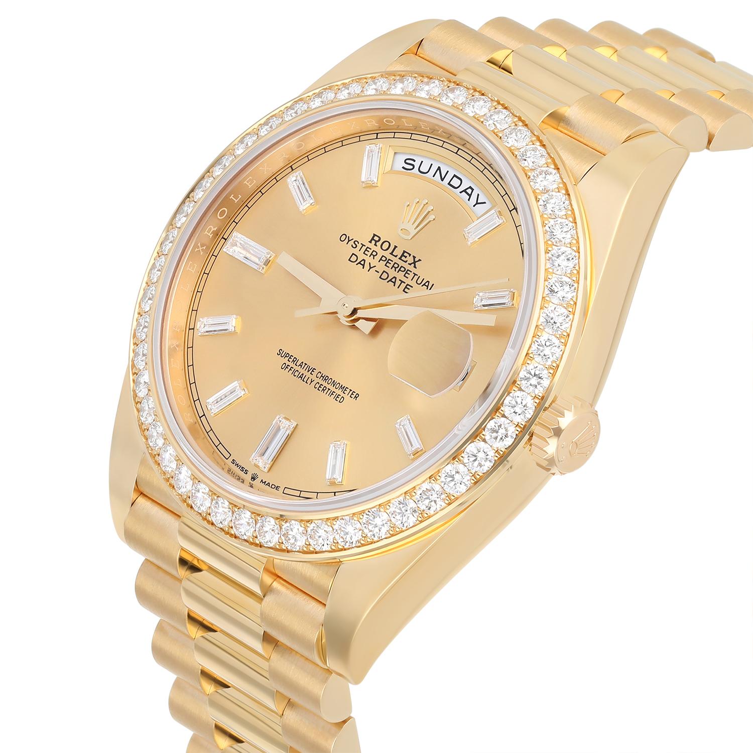 Rolex Day Date 40 Presidential 228348RBR Yellow Gold Factory Diamond Dial Bezel For Sale 1