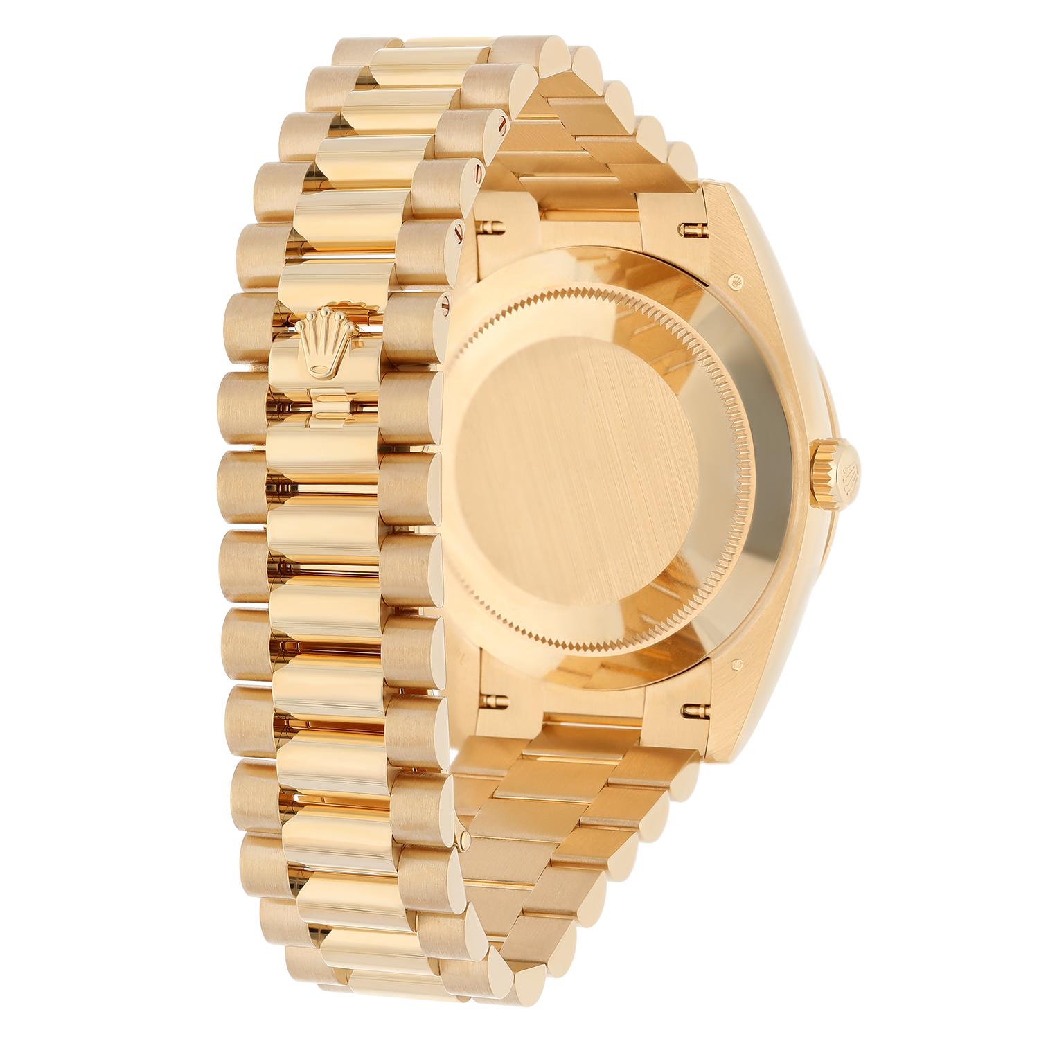 Rolex Day Date 40 Presidential 228348RBR Yellow Gold Factory Diamond Dial Bezel For Sale 2