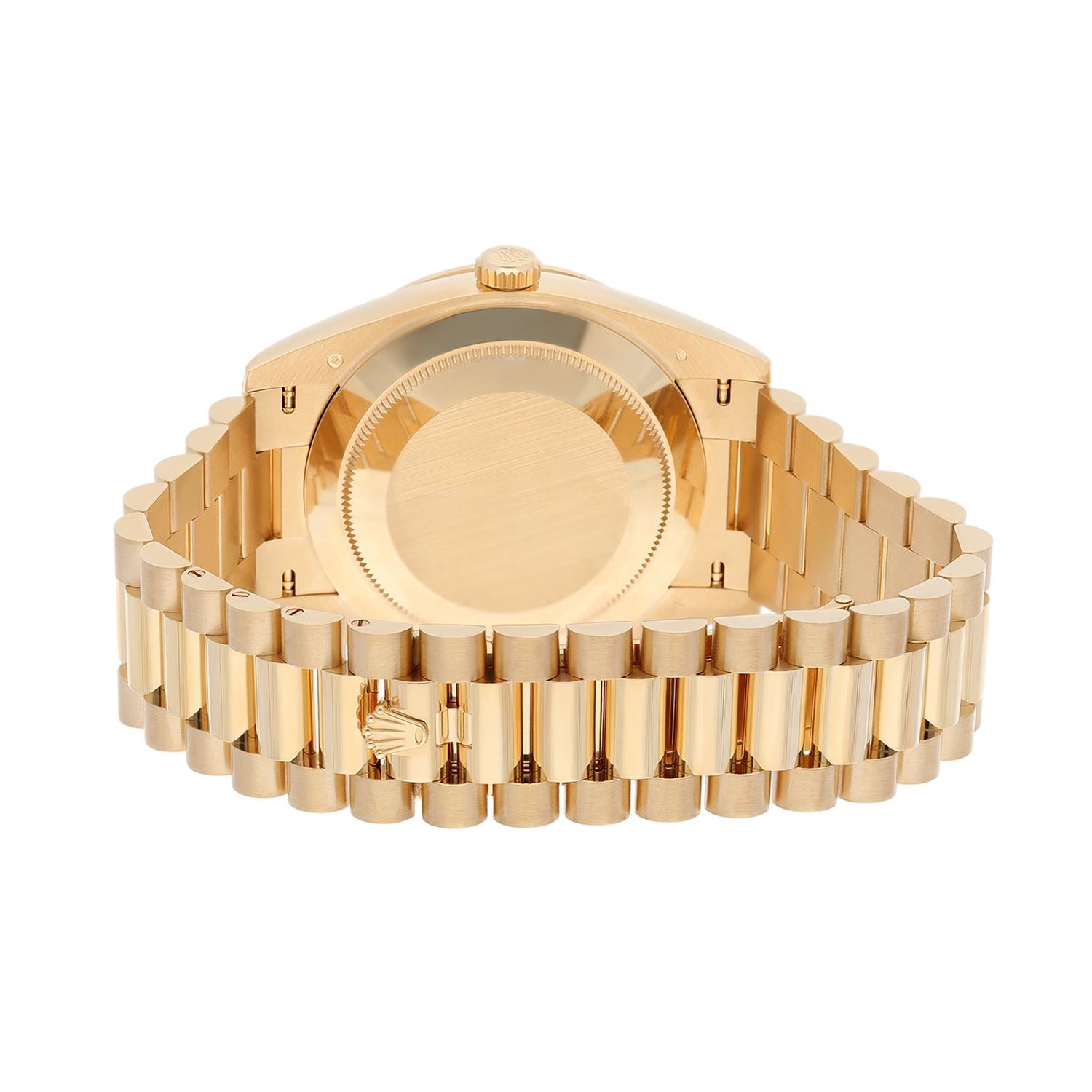 Rolex Day Date 40 Presidential 228348RBR Yellow Gold Factory Diamond Dial Bezel For Sale 3