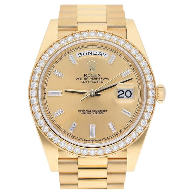 Rolex Day-Date 40 Presidential 228238 Silver Dial Yellow Gold Watch ...