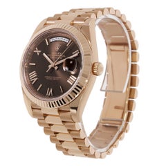Rolex Day-Date 40 Rose Gold Chocolate Brown Watch 228235