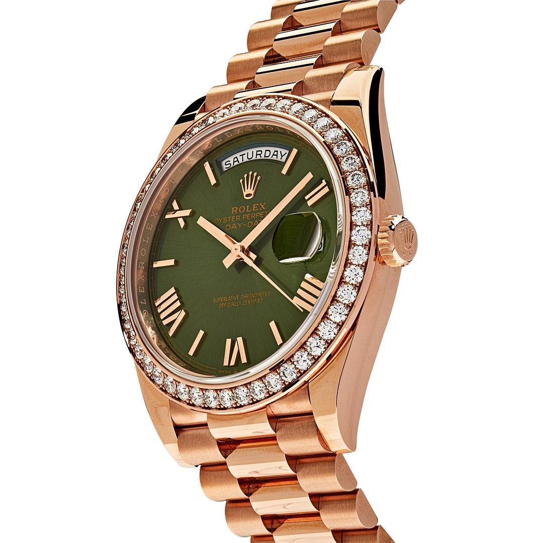 Day date or rose fond vert best sale