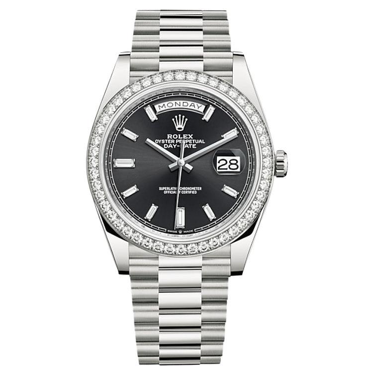Rolex DayDate 40 Roségold EisenkieselDiamantZifferblatt and 228345RBR Uhr im Angebot