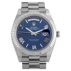 Rolex Day-Date 40 Weißgold Präsident blaues Zifferblatt Uhr 228239BLRP