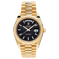 Rolex Day-Date 40 Yellow Gold Black Diagonal Dial 228238 '2022'