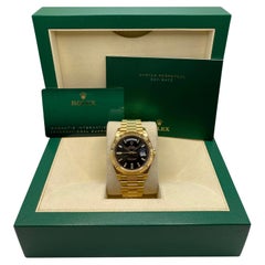Rolex Day-Date 40 Oro Giallo Quadrante Nero Diamanti Orologio Automatico Uomo 228238