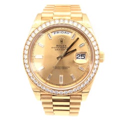 Rolex Day-Date 40 Yellow Gold Champagne Diamond Dial & Bezel Bracelet 228348RBR