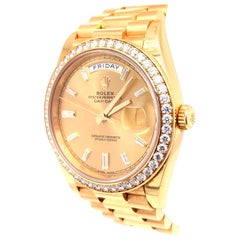 Rolex Day-Date 40 Yellow Gold Champagne Diamond Dial & Bezel Bracelet 228348RBR