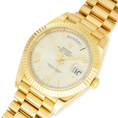 Rolex Day-Date 40 Yellow Gold Silver Roman Dial 228238