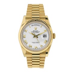 Rolex Day-Date 40 Yellow Gold White Roman Dial Watch 228238