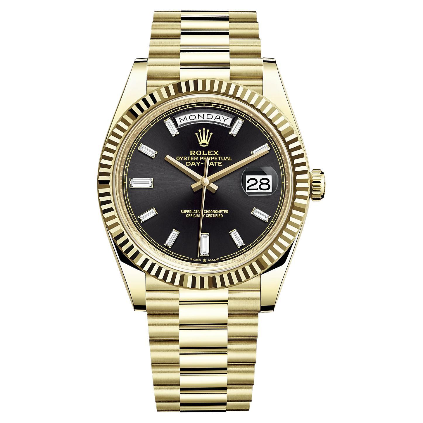 rolex oyster perpetual day date black face