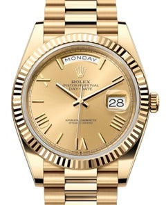 Rolex Day-Date 40mm President 18K Gold Roman Champagne Dial Watch 228238