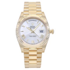 Rolex Day-Date President 18K Gold Roman Silver Dial Watch 228238