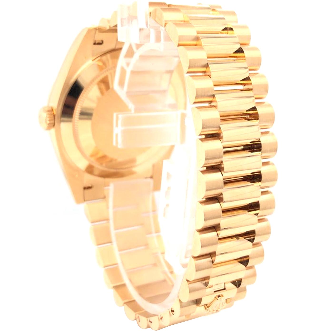 Rolex Day-Date President 18K Yellow Gold Black Baguette Dial Watch 228238 4