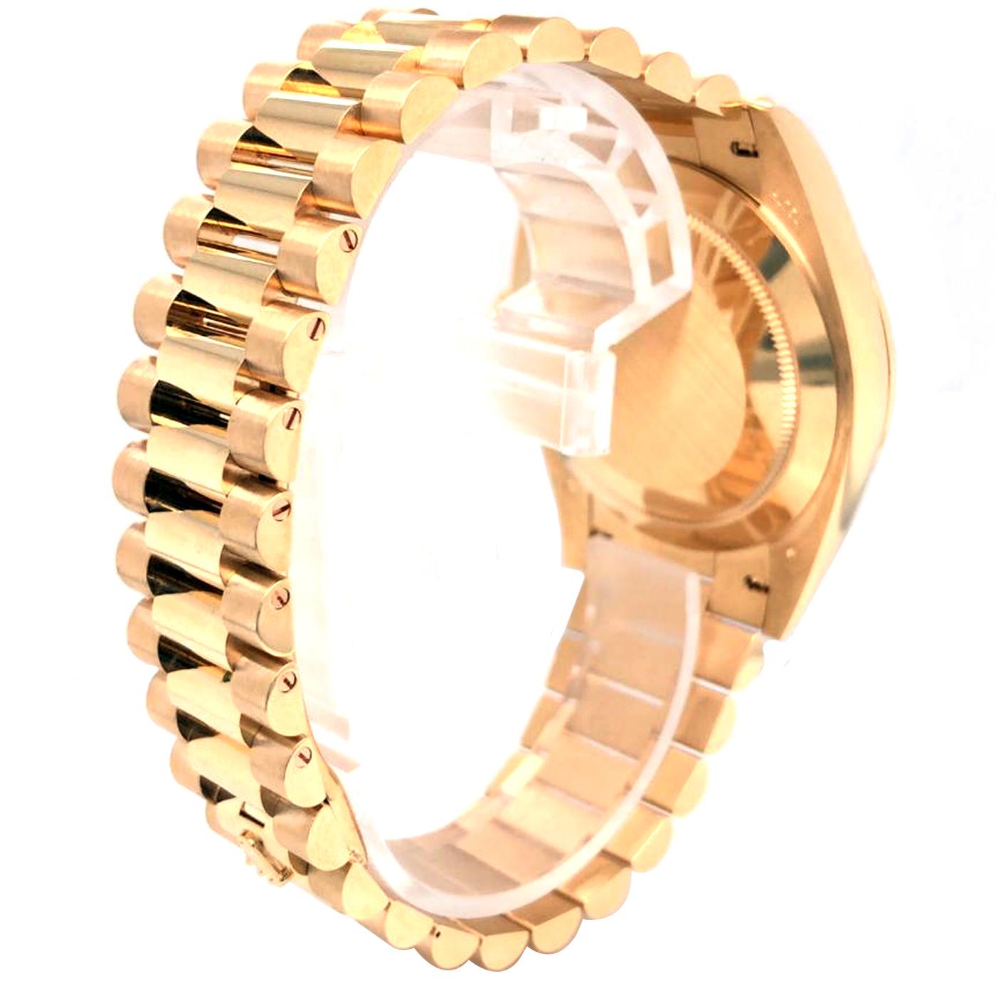 Rolex Day-Date President 18K Yellow Gold Black Baguette Dial Watch 228238 5