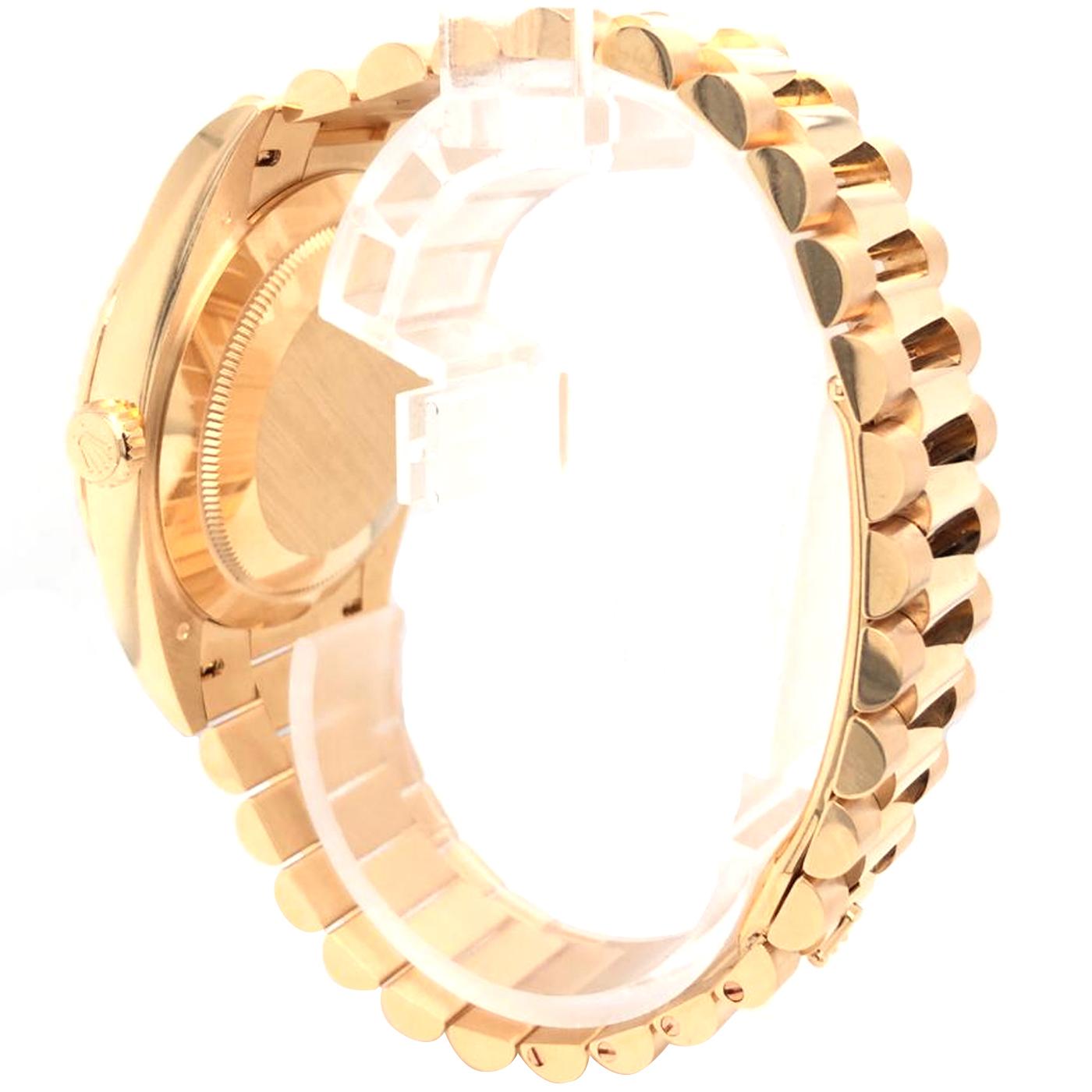Rolex Day-Date President 18K Yellow Gold Black Baguette Dial Watch 228238 3