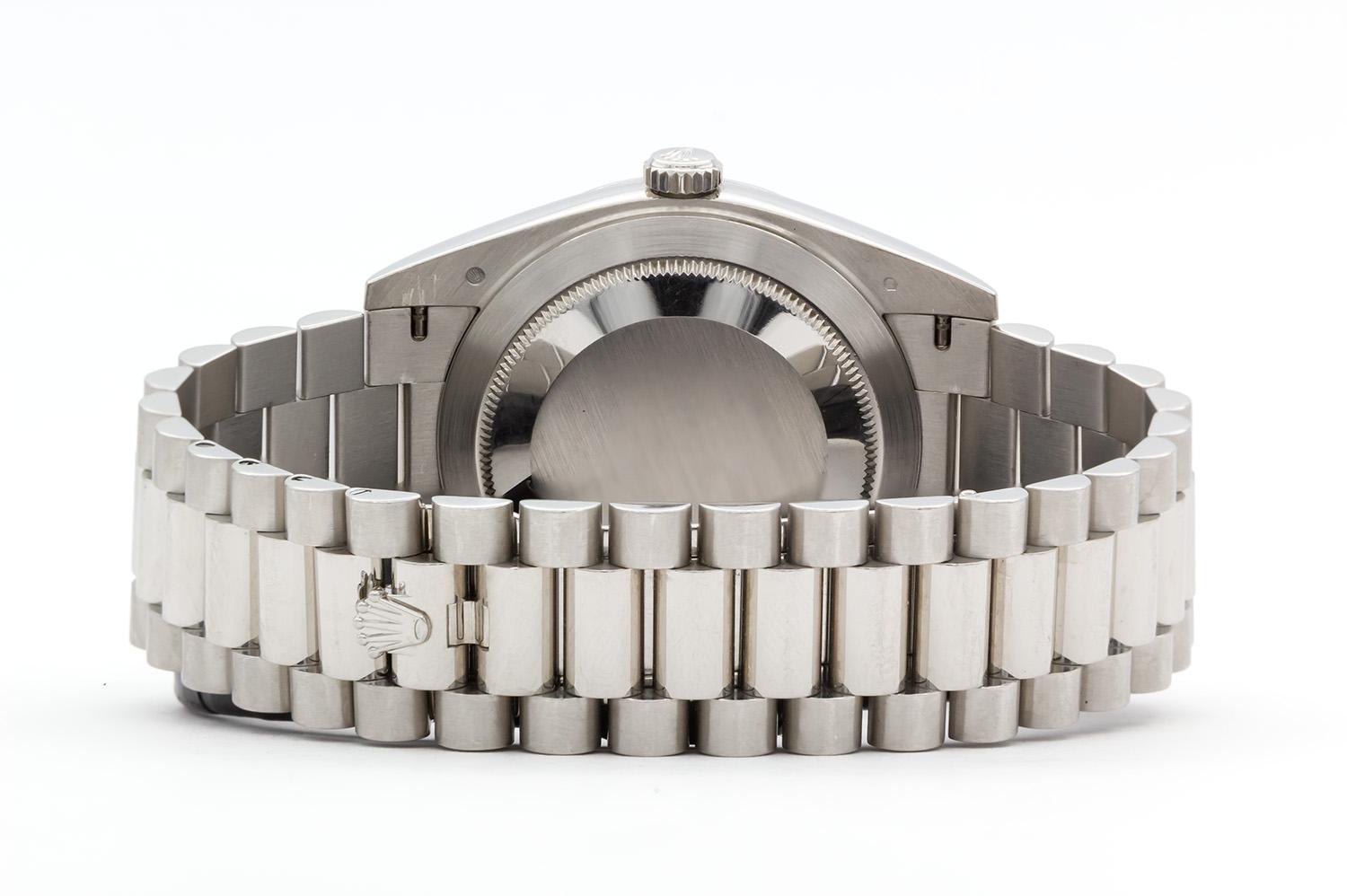 Rolex Day-Date 40mm Präsident 228206 Platin & Schwarz 10 Diamant-Zifferblatt (Baguetteschliff) im Angebot