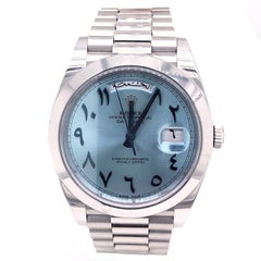 Rolex Day-Date President Automatic Platinum Ice Blue Arabic Dial 228206