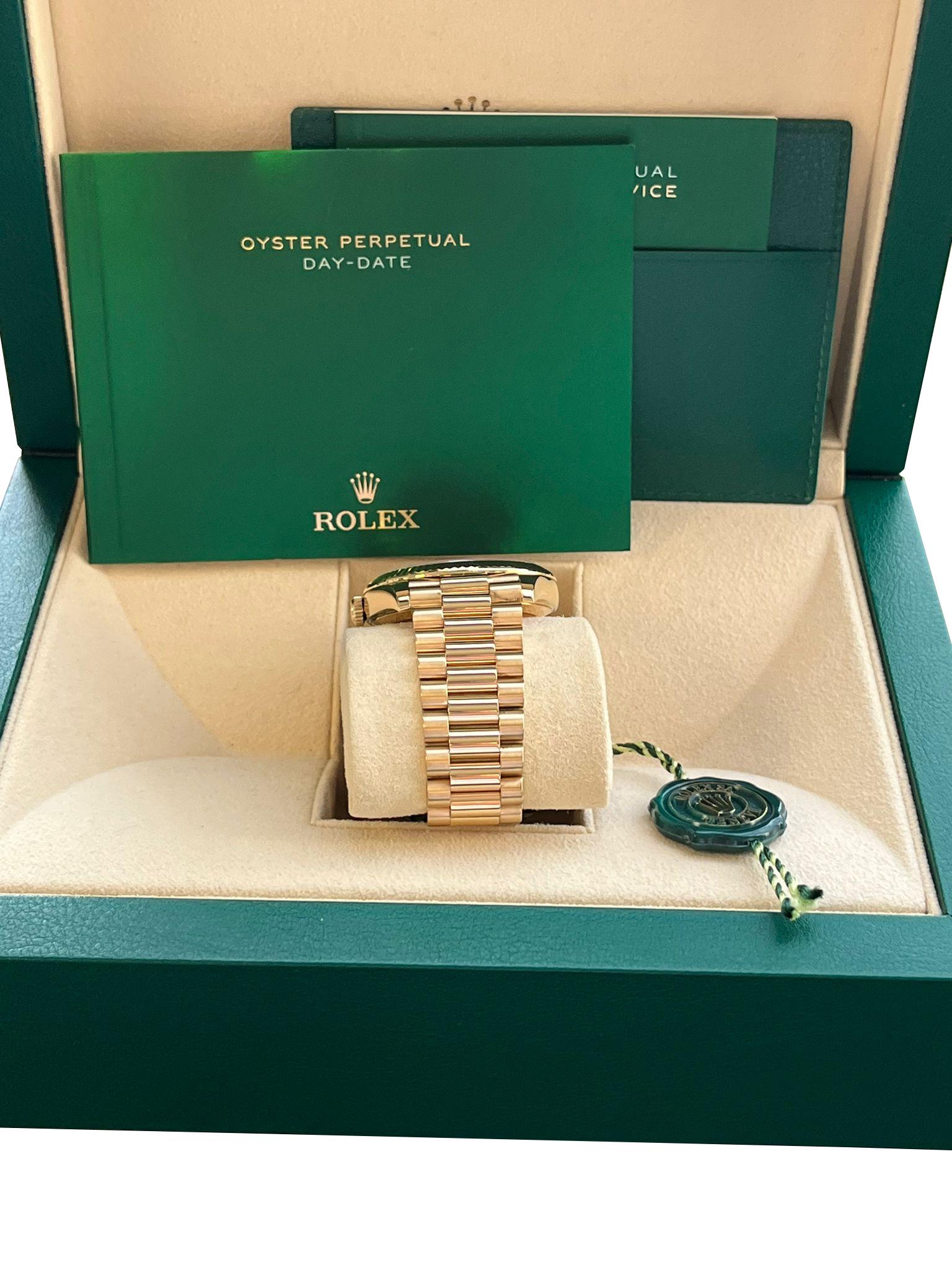 Rolex Day-Date 40mm President Yellow Gold Champagne Roman Dial Watch 228238 For Sale 7