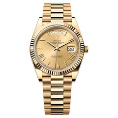 Used Rolex Day-Date 40mm President Yellow Gold Champagne Roman Dial Watch 228238