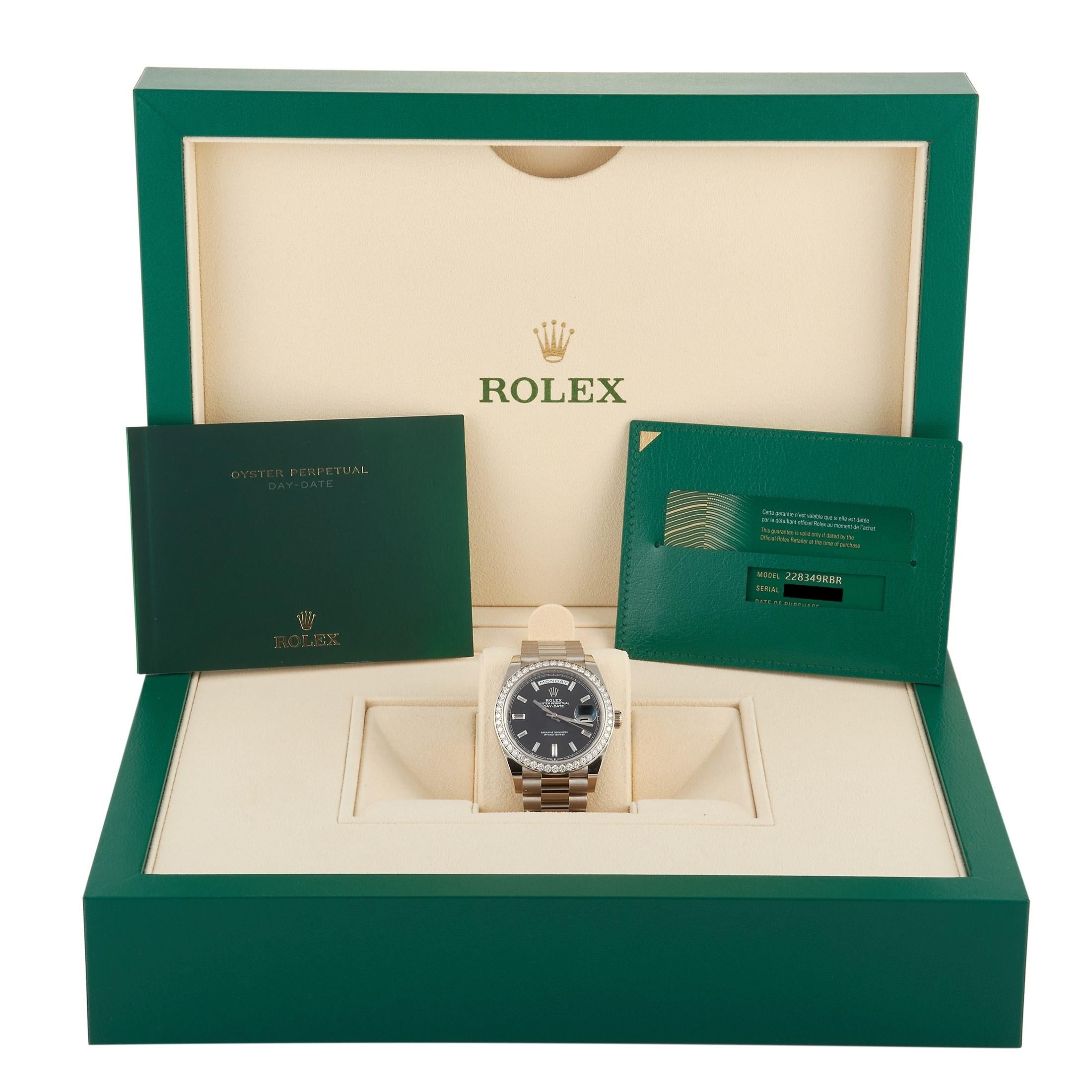 Men's Rolex Day-Date White Gold Watch 228349RBR