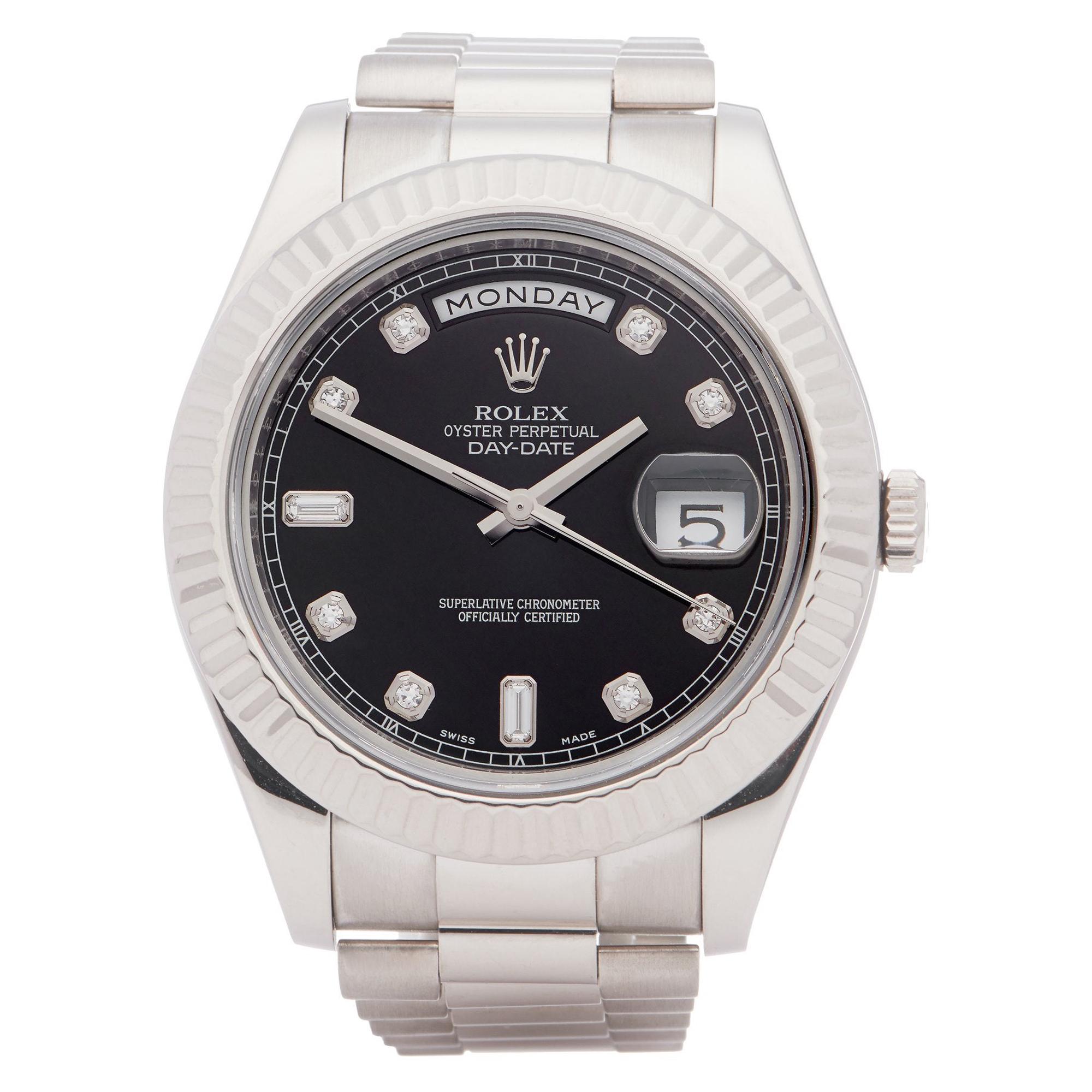 Rolex Day-Date 41 218239 Men White Gold 18K Watch