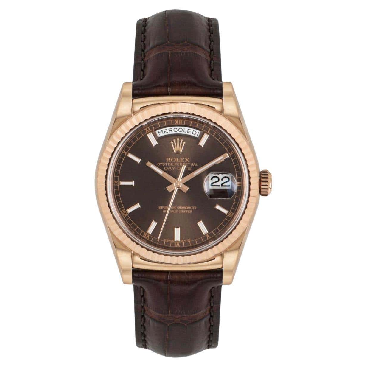 Rolex Day-Date Chocolate Dial 118135 Watch For Sale at 1stDibs | day ...