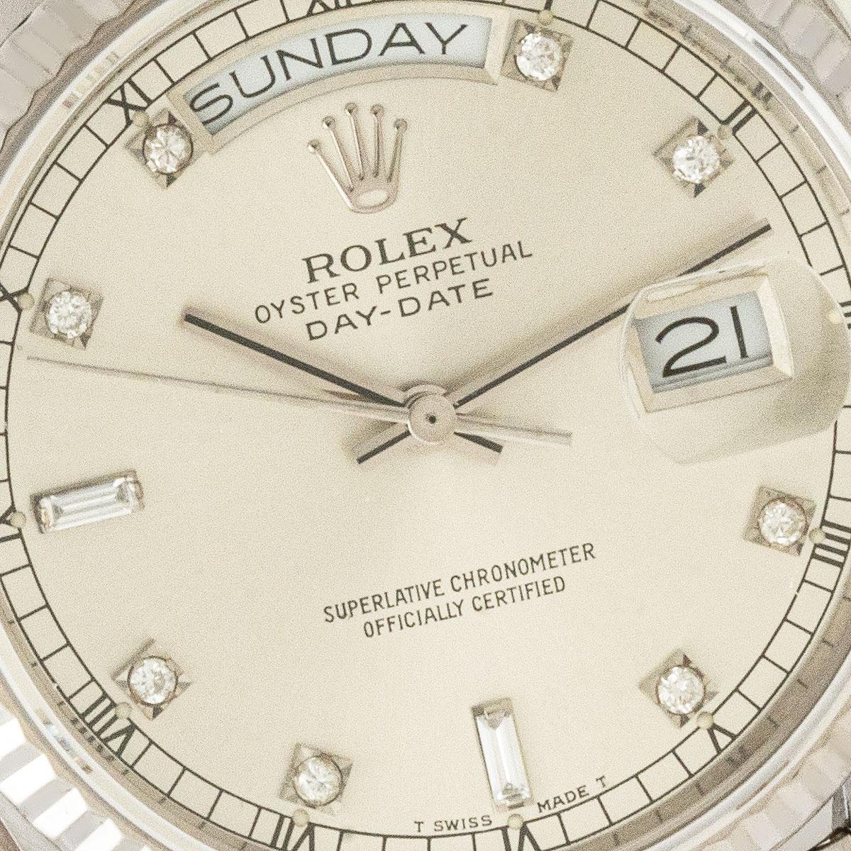 Rolex Day-Date Diamond Dial 18039 In Good Condition For Sale In London, GB