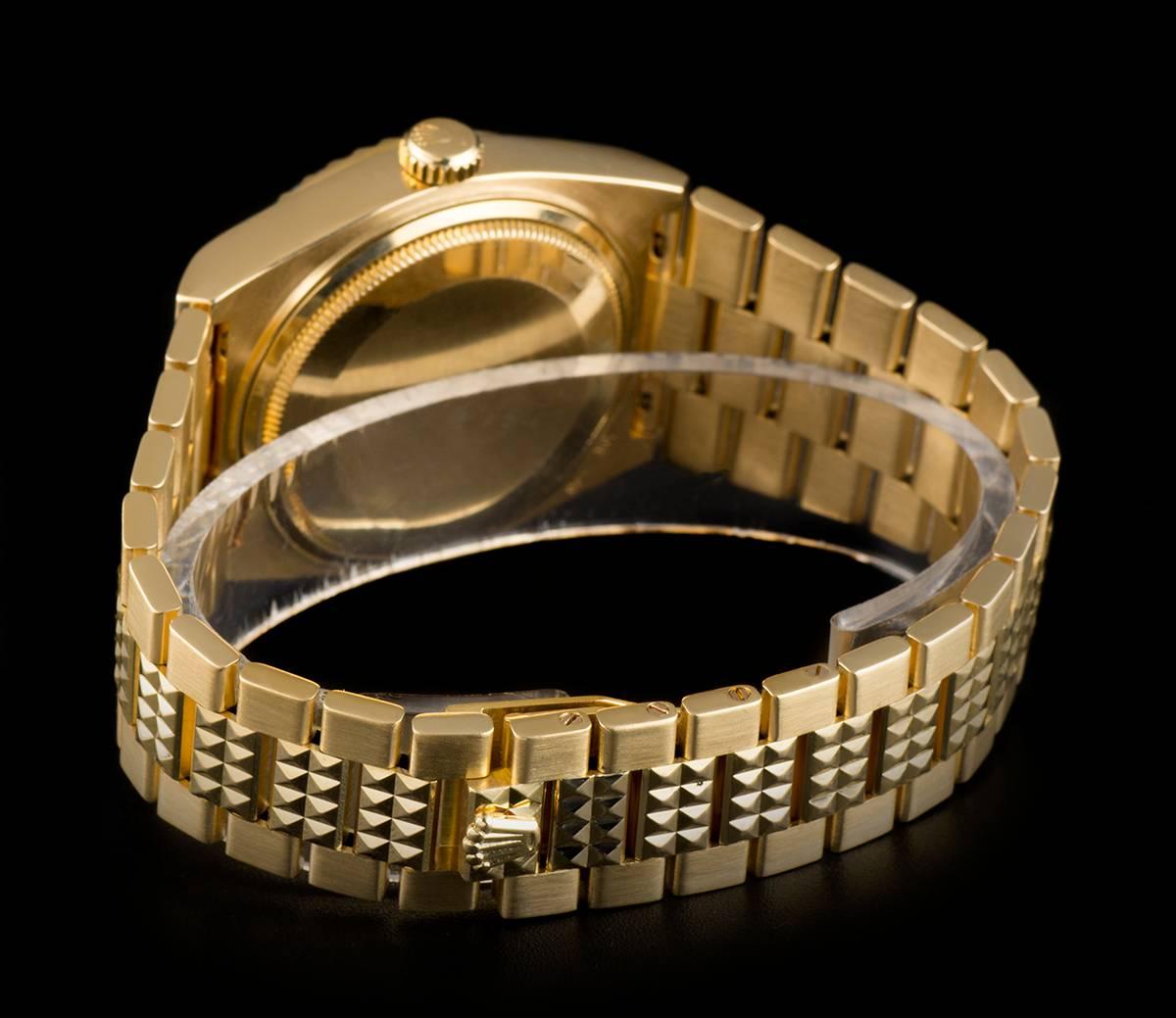 Rolex Day-Date Egyptian Oysterquartz Gents Gold Champagne Dial B&P 19028 Watch In Excellent Condition In Mayfair, London, London