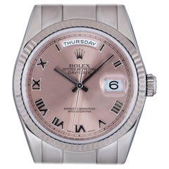 Rolex Day-Date Gents 18 Karat White Gold Salmon Dial 118239 Automatic Wristwatch