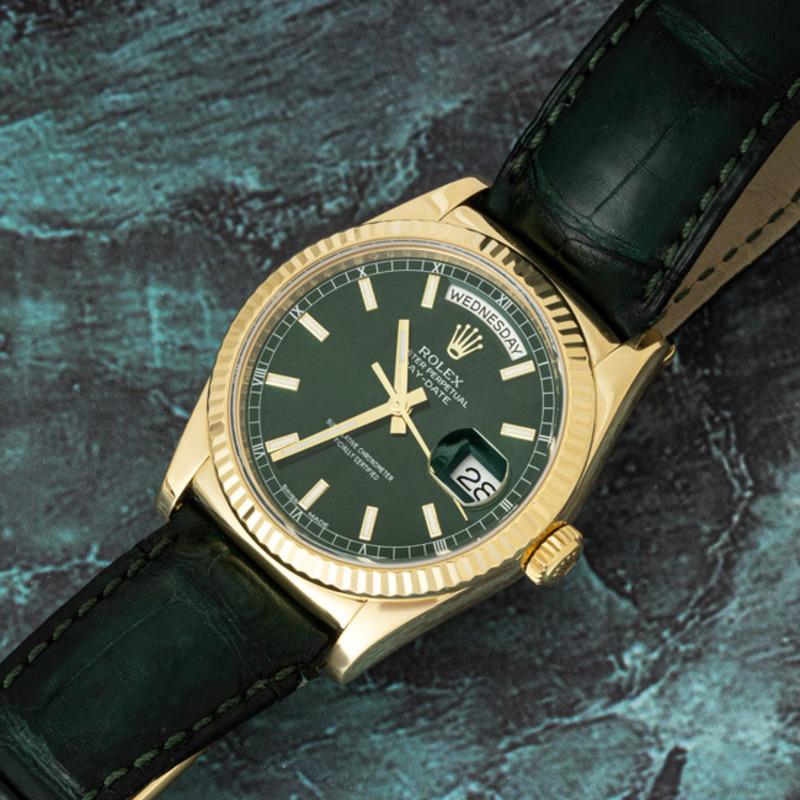 Rolex Montre Day-Date avec cadran vert 118138 en vente 3