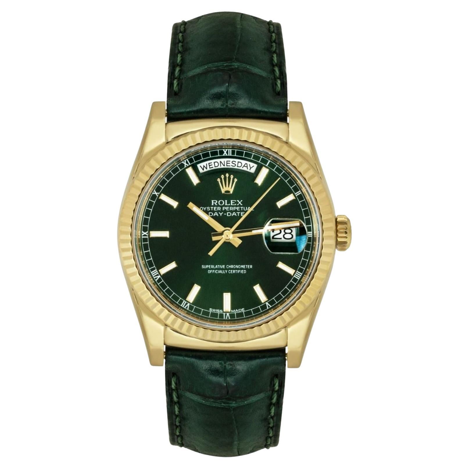 Rolex Montre Day-Date avec cadran vert 118138 en vente