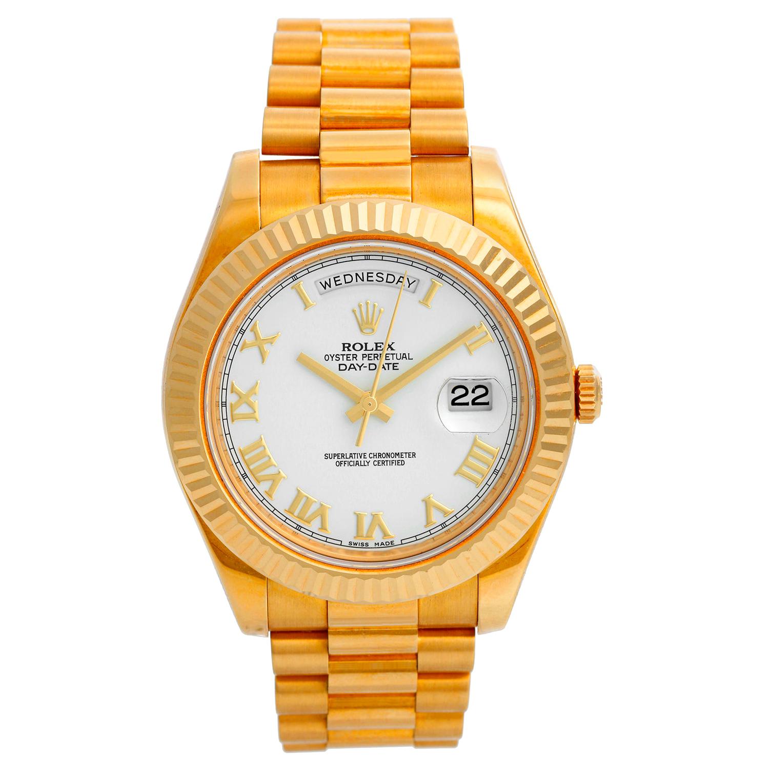 Rolex Day-Date II 18 Karat Yellow Gold Men's President Watch 218238