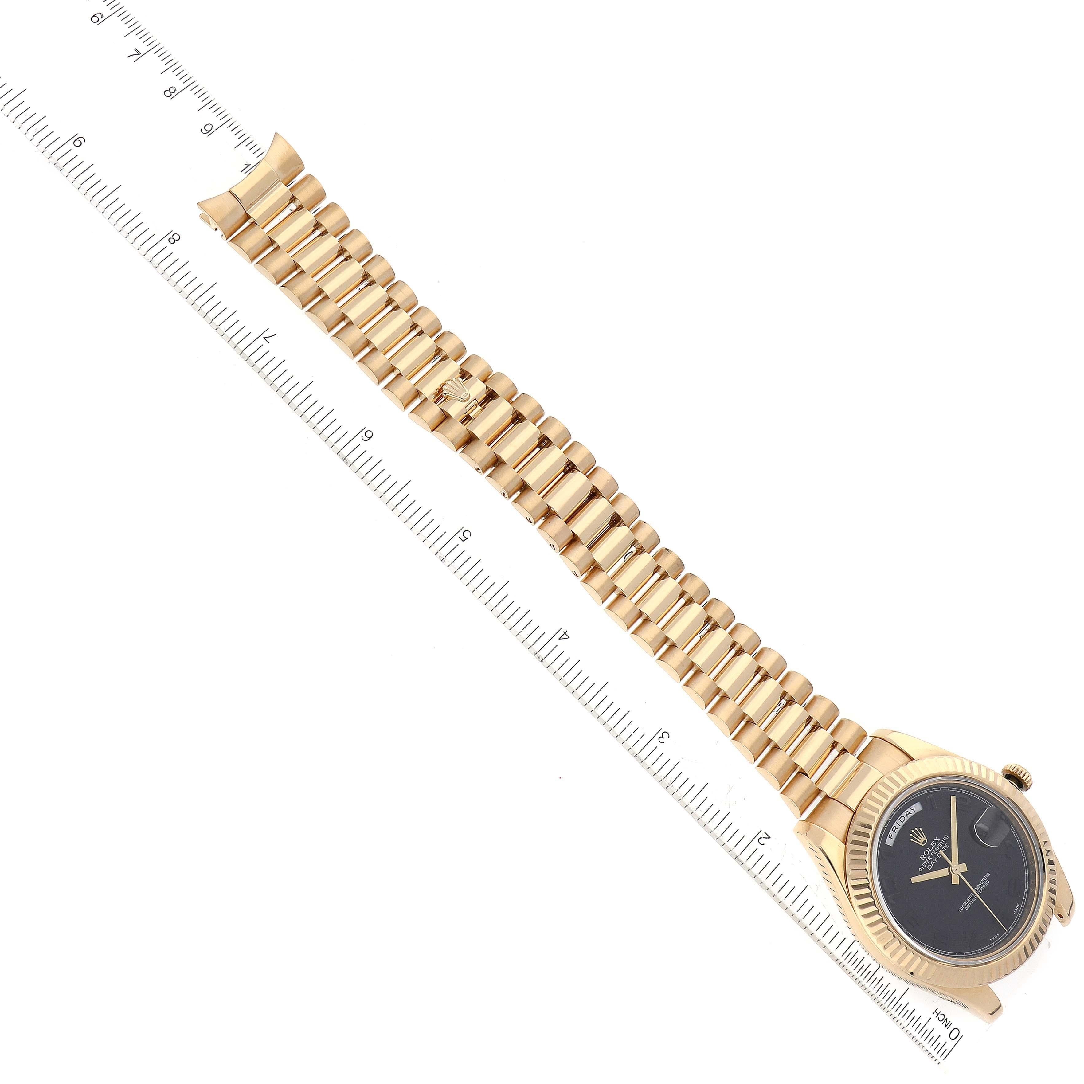 Rolex Day-Date II 41 President Yellow Gold Black Dial Mens Watch 218238 6