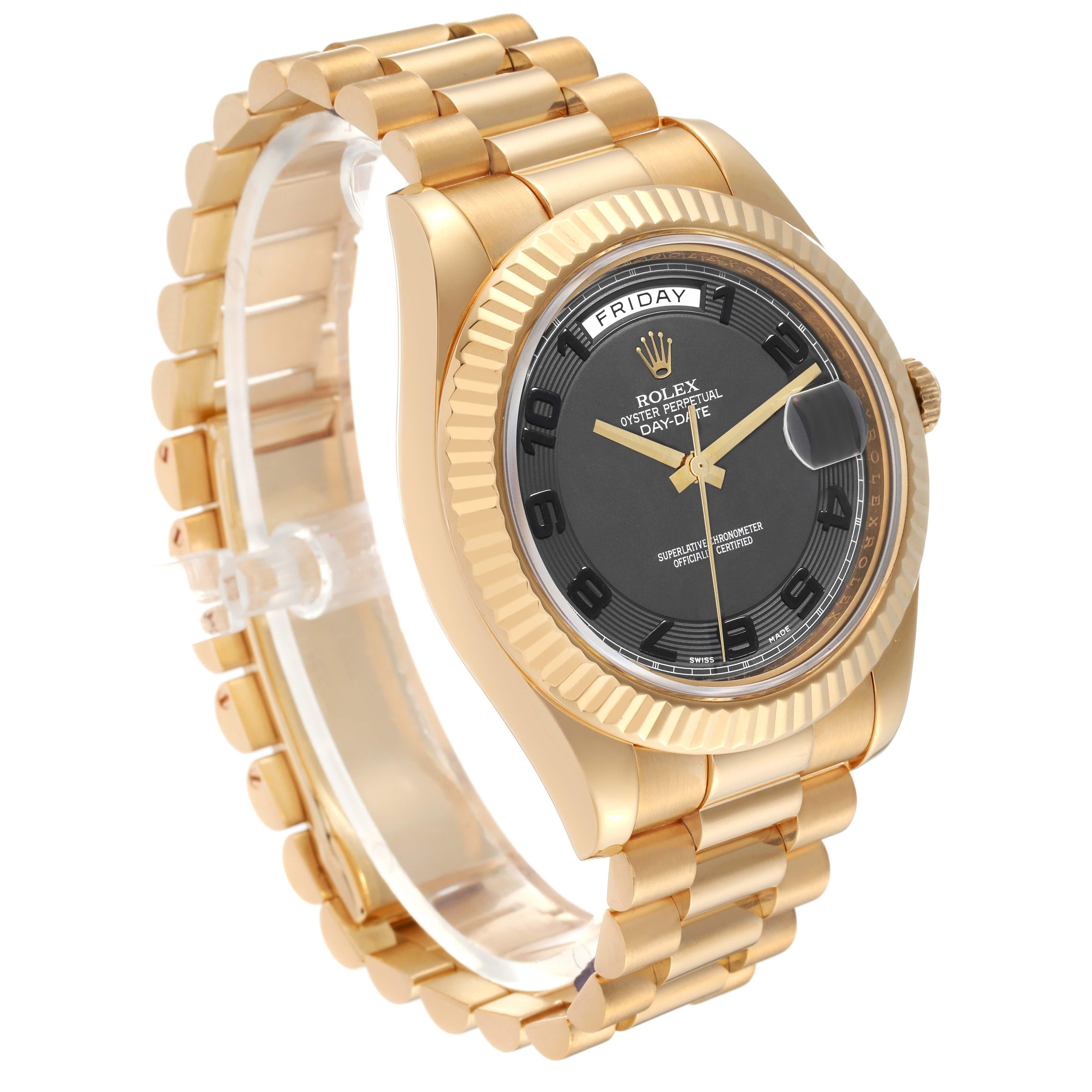 Rolex Day-Date II 41 President Yellow Gold Black Dial Mens Watch 218238 For Sale 5
