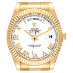 Rolex Day-Date II 41 President Oro Amarillo Esfera Blanca Reloj Caballero 218238 Caja Tarjeta