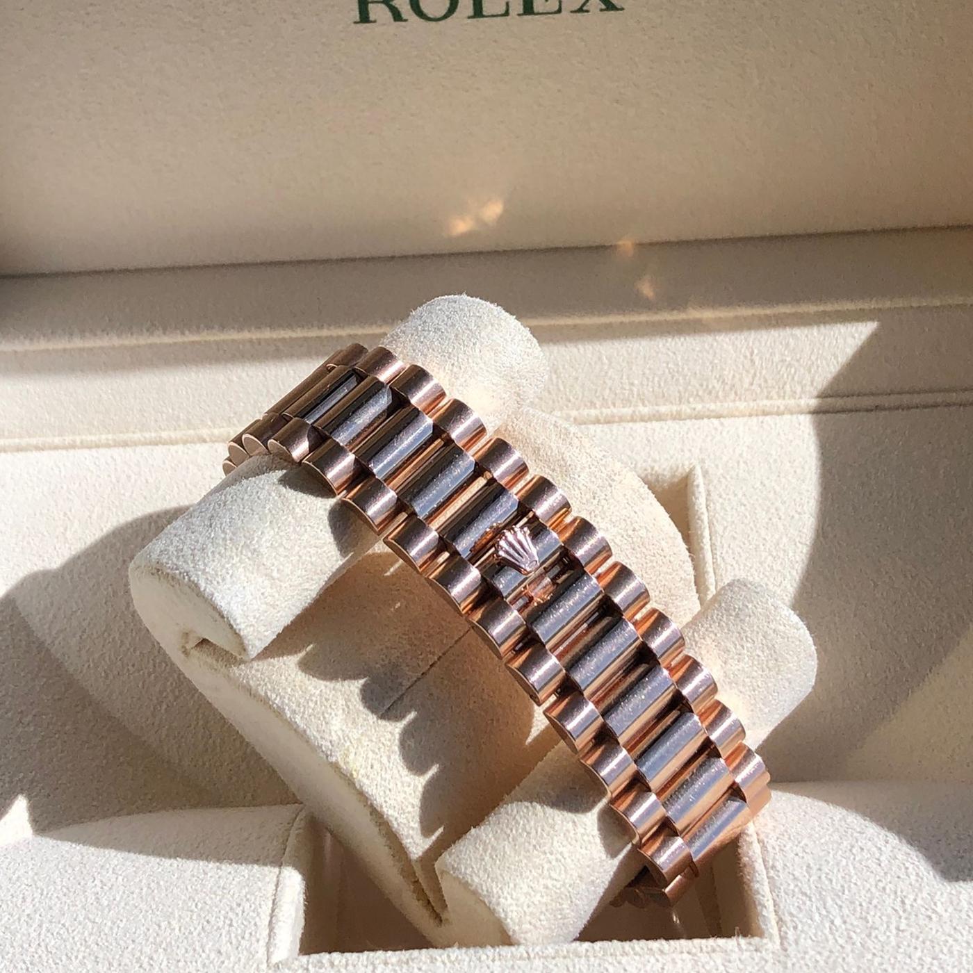 Rolex Day-Date II 18K Rose Gold Chocolate Roman Dial Watch 218235 4